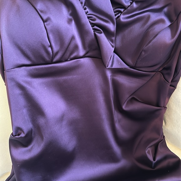 BaNites Ruffeled Bodice Purple Cocktail Dress - Picture 3 of 6